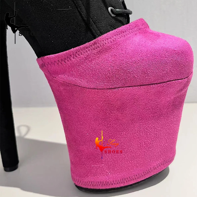 High Heels 20cm Shoes's Platform Protectors Cover Pole Dance Training Overshoes Shoes Accessories Suede Wear-Resist Overshoes BX