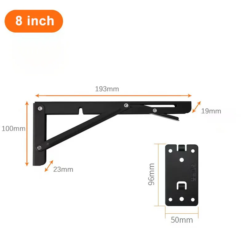 Compact 8-Inch Heavy Duty Wall-Mounted Folding Shelf Bracket