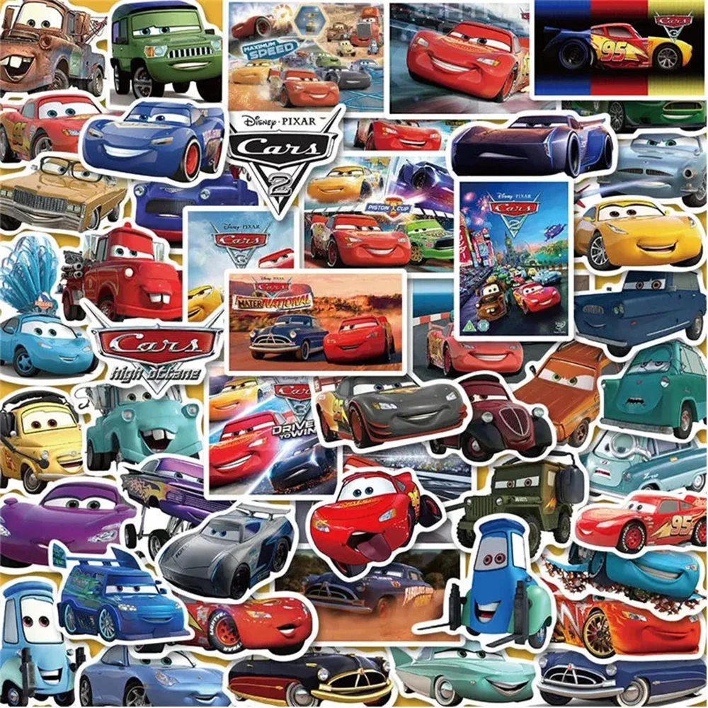 10/30/50Pcs Disney Cars Lightning Mcqueen Stickers Cool Cartoon Graffiti Decalcomanie Per Bottiglia D'Acqua Frigo Anime Sticker All'Ingrosso
