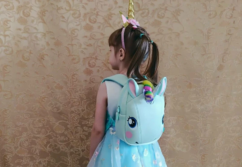 Baby Girl Backpack Toddler Girl Backpack 3D Unicorn Cartoon Travel Pre School Bag for Kid Backpacks with Safety Leash 1-5 Years