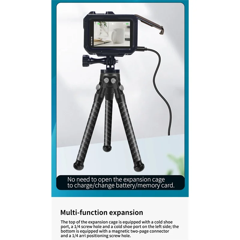 Cage métallique GoPro Hero 13/12/11/10/9 avec support filtre M52 et griffe froide