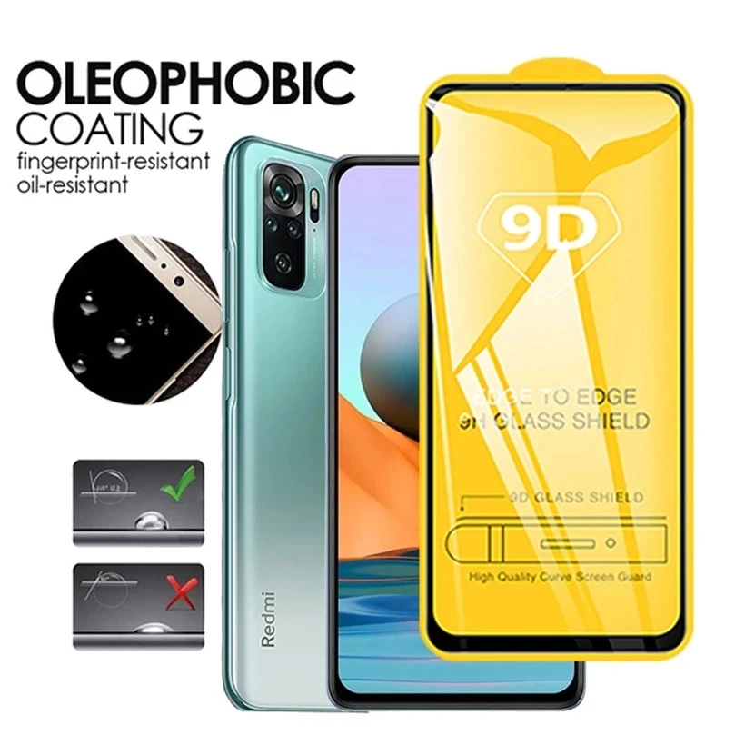 2Pcs 9D Tempered Glass  for Xiaomi Poco X3 Pro NFC F3 M3 M4 Screen Protectors for Redmi Note 11 10 9 8 7 11T Pro 9s 10s 9T 9A 9C