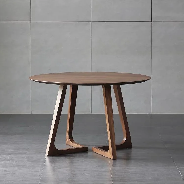Elegant Minimalist Solid Wood round Dining Table And Chair Set Living Room Guest Visits Family Apartment Meal Table Furniture