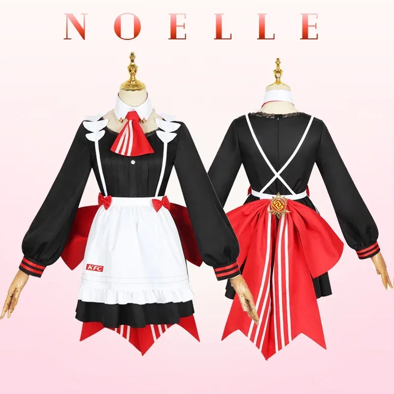 

Anime Game Genshin Impact Collaboration KFC Noelle Cosplay Costumes Maid Lolita Dress Kawaii Uniform Halloween Girl Apron Hat