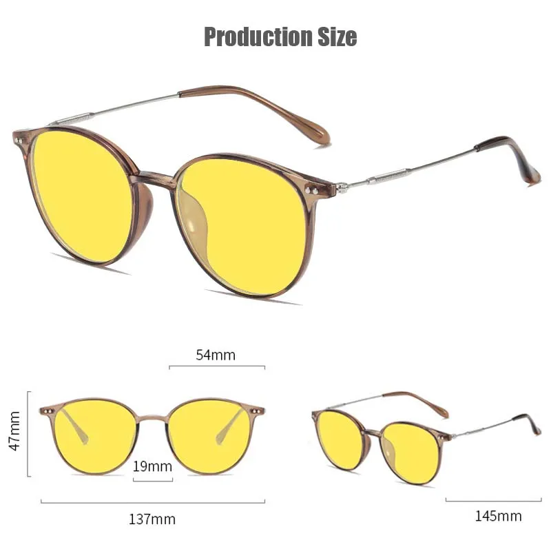 Round Night Vision Glasses for Women Men Luxury Blue Light Blocking TR Frame UV400 Sun Glasses Eyewear Ultralight Eyeglasses night vision glasses,night vision sunglasses,driving sunglasses