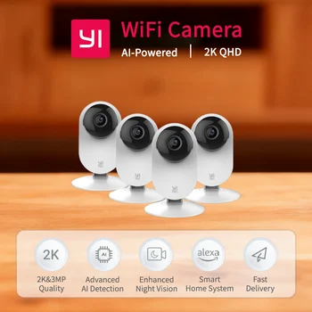YI 4pc 2K Home Pro Camera 3MP Wi-Fi IP Security Surveillance Smart System with Night Vision Baby Monitor on iOS, Android 1