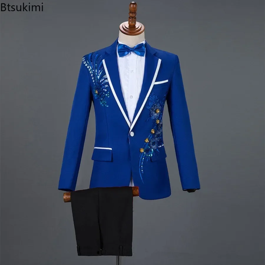 2PCS Men Wedding Groom Tuxedo Suit and Pants