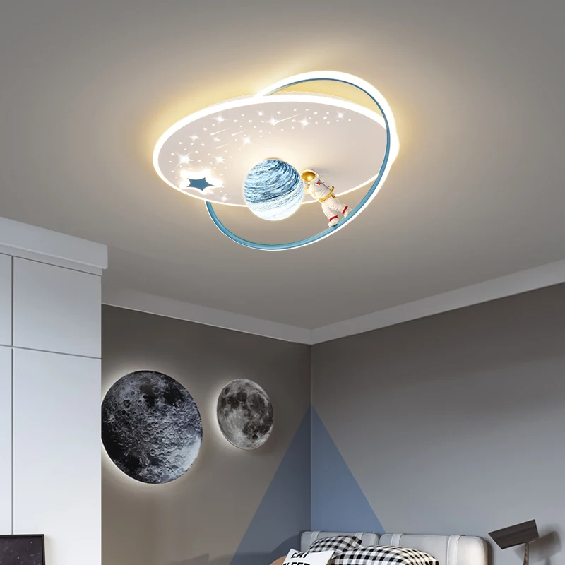 

Потолочные светильники для детской комнаты, современный минималистичный креативный теплый потолочный светильник в виде планеты для гостиной для мальчиков и девочек