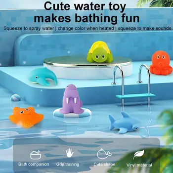 Shower Toy 6Pcs Color Fishing Pool Toys Game For Kids No Hole Bath Toys Floating Toy Learning Toys Teaching Education Fun Bath 5