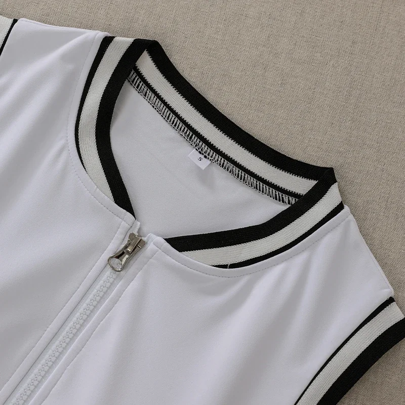 Sean Tsing&reg; White Dresses Woman Summer Trend Tennis Golf Sportwear Patchwork with Bra Shorts Athletic Workout Pickleball