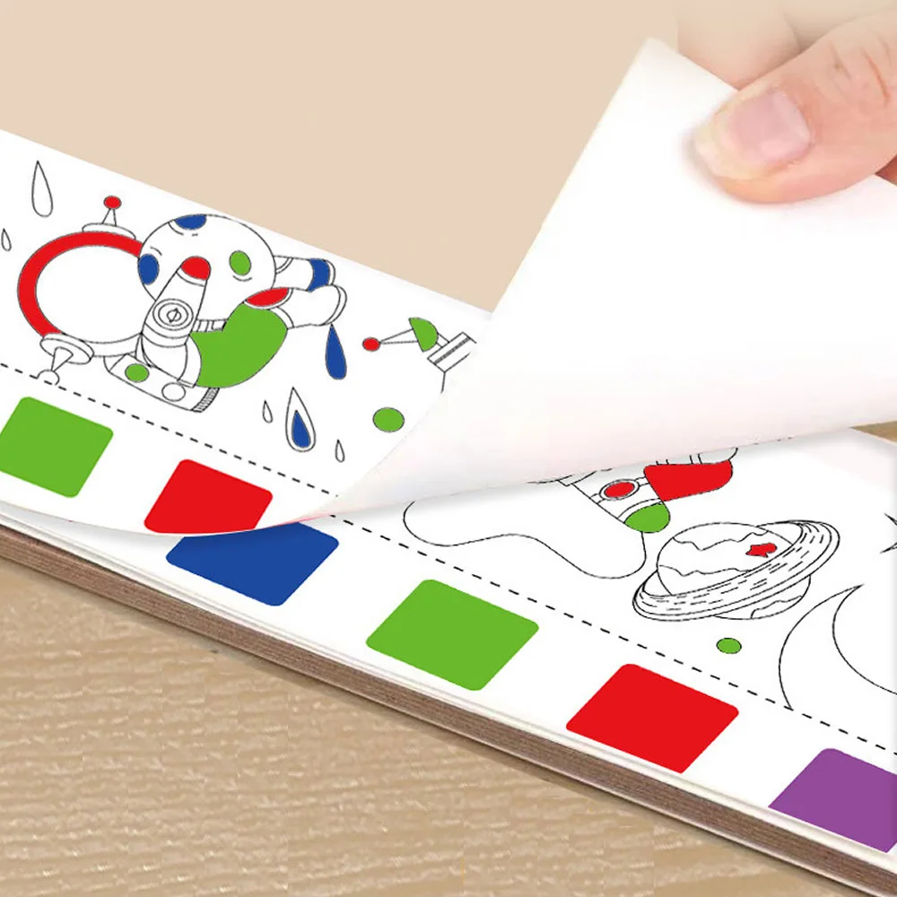 12-Sheet Portable Watercolor Painting & Coloring Book Set 5