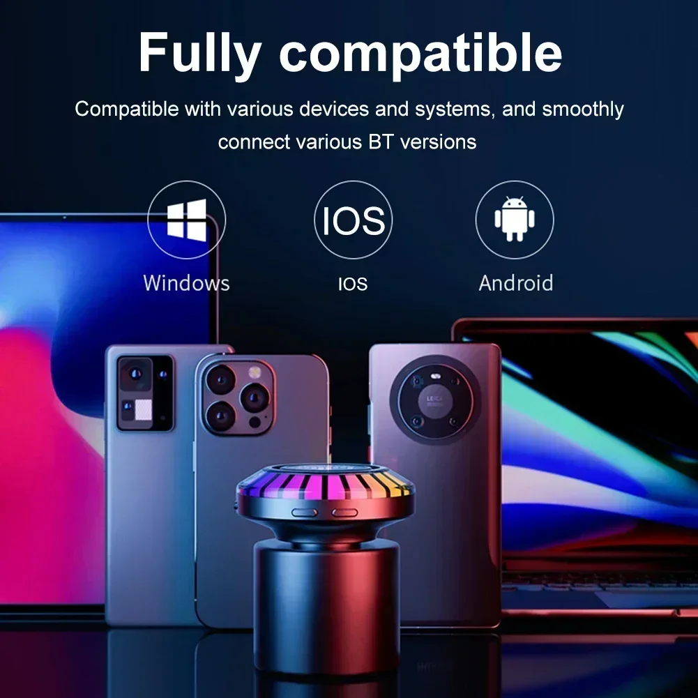 

LED Atmosphere Light Fidelity Stereo Subwoofer Sound Box Loudspeaker Bone Conduction Bluetooth Speaker Portable RGB High