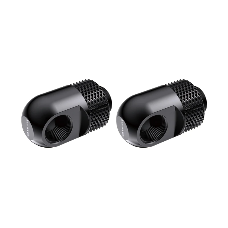 

Granzon 2pcs/lot G1/4'' 45 /90 Degree Rotary Elbow Fitting / Connector Adapter PC Water Cooling Accessories Black Silver / GD-90