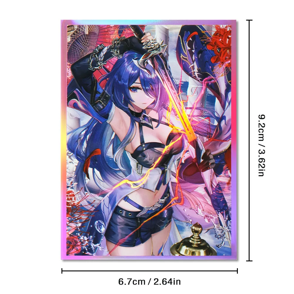 60pcs 67mmx92mm Holographic Game Card Sleeve Standard Size Card Protector Compatible With MGT/PTCG Cover Best Gift