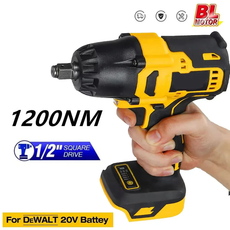1200N.mBrushlessImpactWrench1/2"CordlessElectricDriverRemovalCarWheelRepairPowerToolsFitforDewalt20VBattery-AliExpress1420