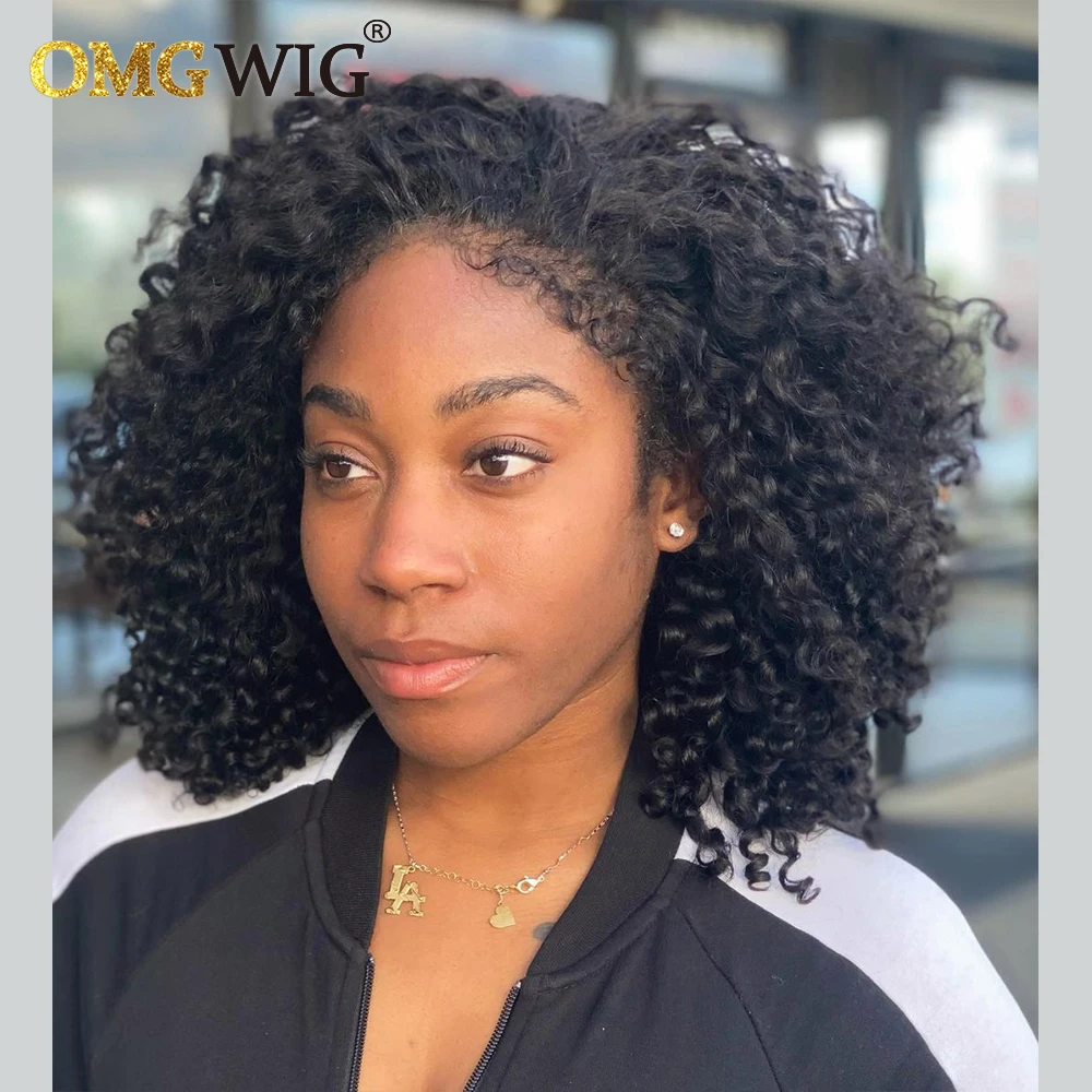 Curly Baby Hair New Trend Younger Curly Bob Wig 13X6 Lace Frontal Wig Human Hair For Black Women Pre Plucked With Baby
