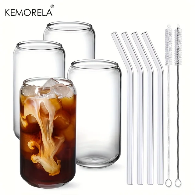 Drinking Glasses Cup with Glass Straw Perfect for Any Occasion!