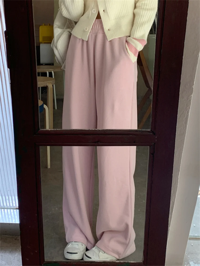 

Comfortable Loose Pants Soft Spring Women Chic All Match High Waist 2023 Solid Slim Gentle Mujer Casual Office Lady New Stylish