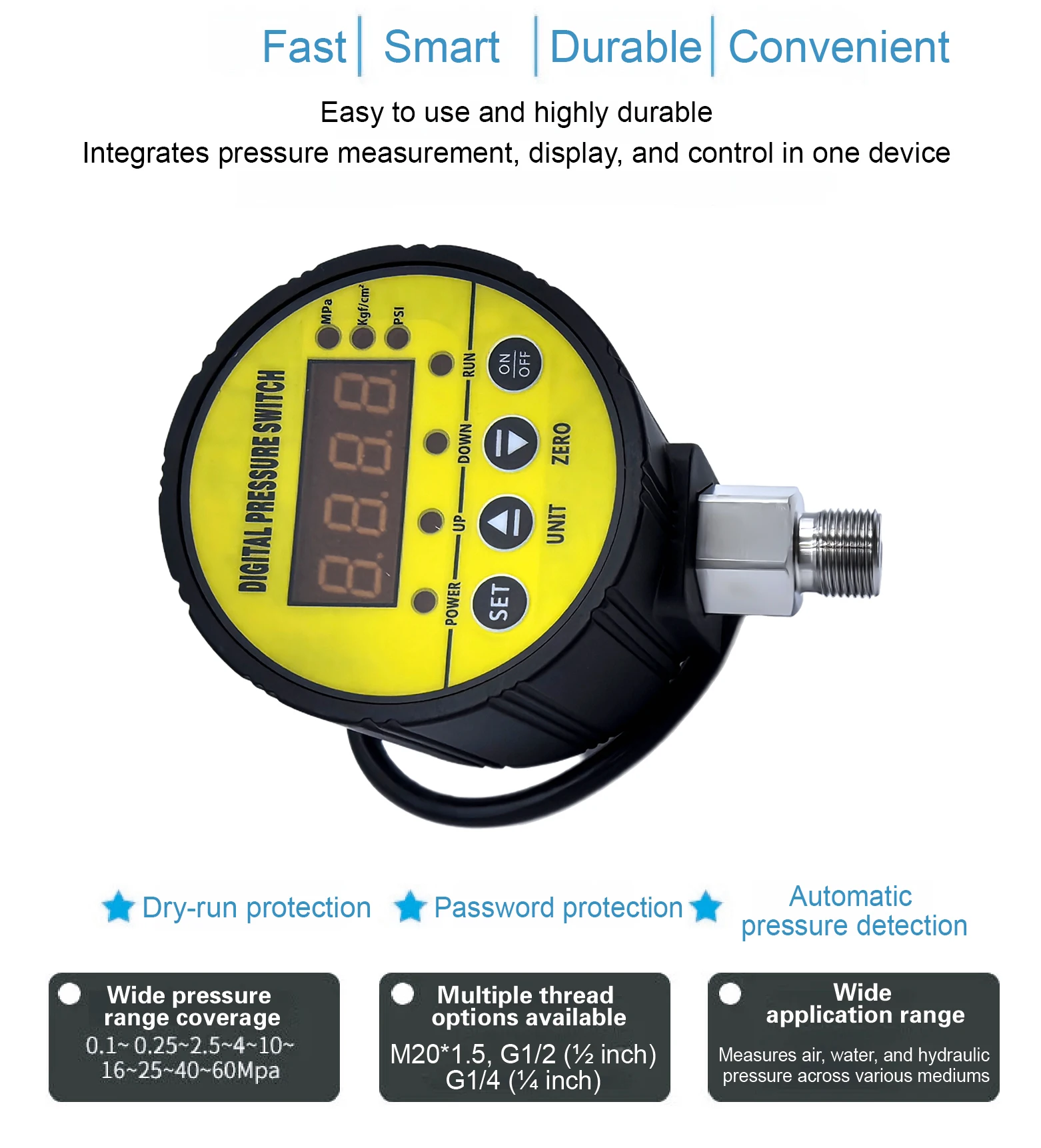 MD-S910 Electronic Pressure Controller Digital Pressure Gauge Switch Stainless S