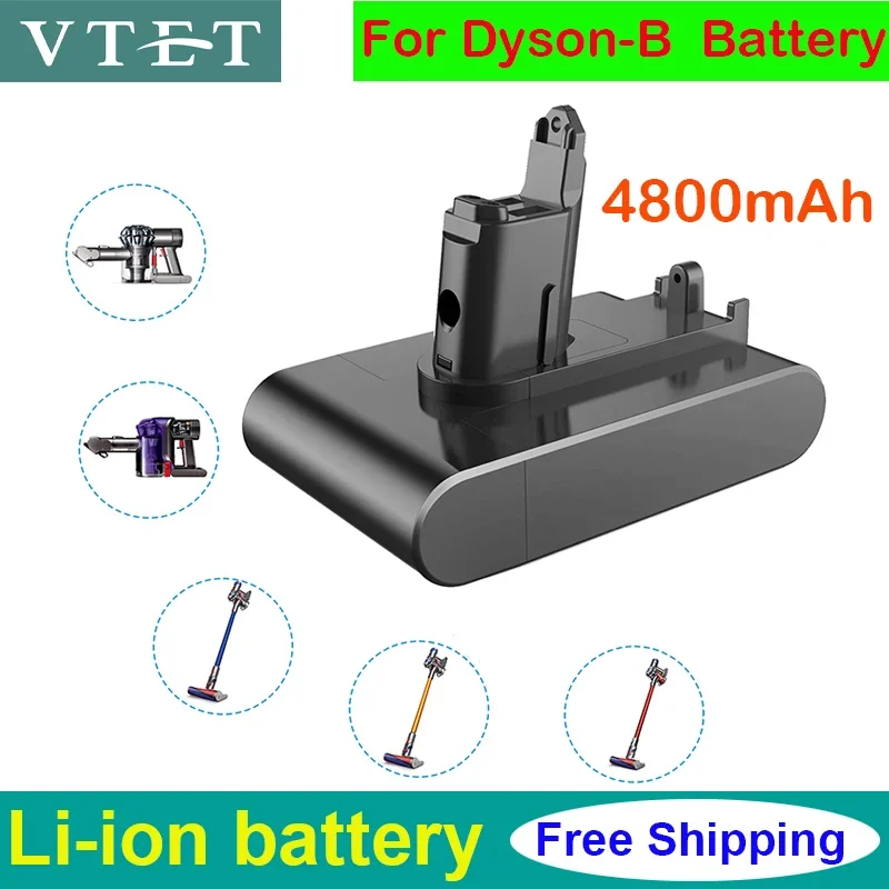 Литий-ионный аккумулятор типа в 2024 в 22,2 мАч для пылесоса Dyson DC35 DC45 DC31B DC34 DC44 Animal DC56 DC57 (подходит только для типа B)