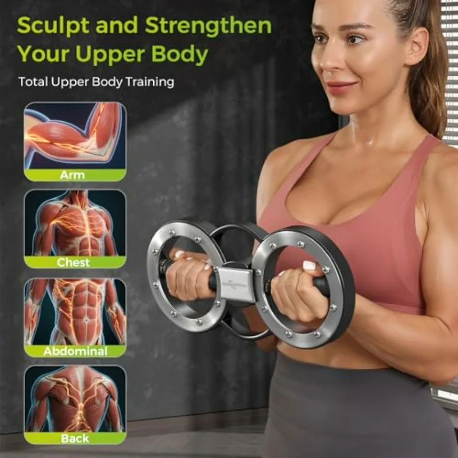 Multifunctional Rotator Machine with 12lbs Resistance for Upper Body Strength Training, Warm-up, Rehabilitation, Cardio Boxing E