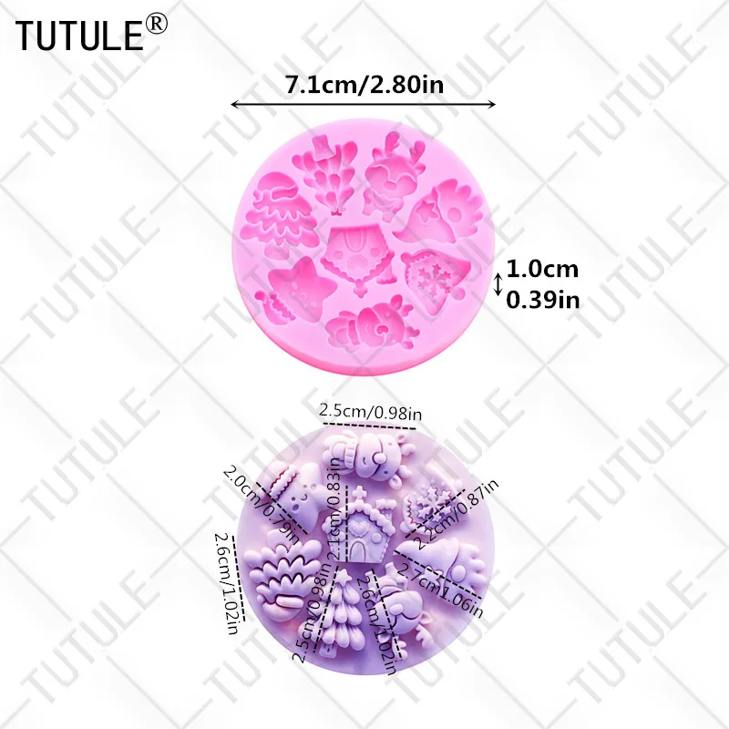 Weihnachtsstrümpfe Schneeflocke Silikonform Weihnachtsmütze Fondant Zucker Cupcake Bastelformen Tropfenkleber dekorative Epoxidharzform – Detail 11