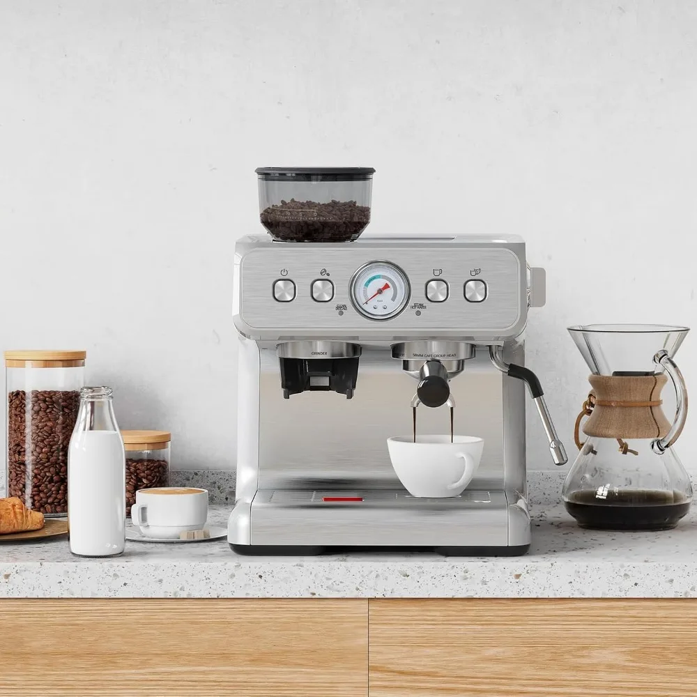 Espresso Machine 15 Bar, Coffee Maker for Cappuccino and Latte Maker with Milk Frother Steam Wand, Fast Heating Coffee Machine 2