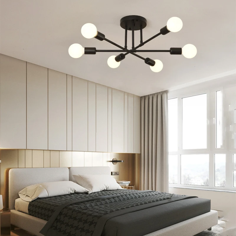Nordic Minimalist Pendant Light Ceiling Lamp LED Chandelier Suitable for Bedrooms Living Rooms Black Gold Lighting Decoration led chandelier ceiling chandelier art lighting fixtures