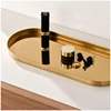 Stainless Steel Storage Tray Golden Oval  Light Luxury Jewelry  Cosmetic   Plate Swing  Home Decorative tray 2