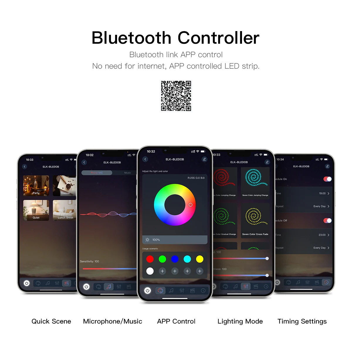 High Brightness 30LED/M RGB USB LED Light 5050 Diode Tape Wireless Bluetooth APP Control LED Strip For Bedroom Kitchen TV Decor 3