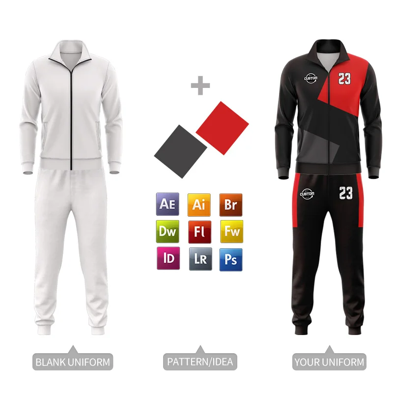 Sports suit Mens outdoor polyester soccer tracksuit winter