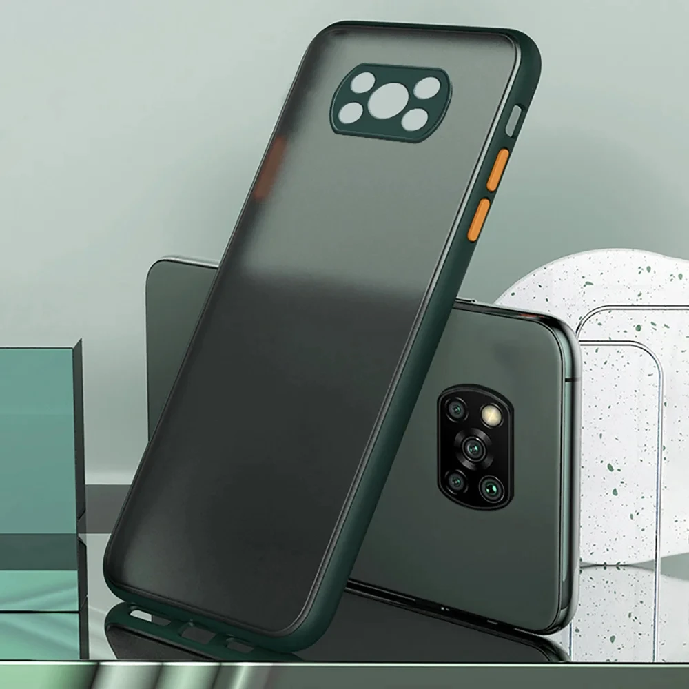 Matte Armor Shockproof Bumper Phone Case - Hard Silicone Back Cover