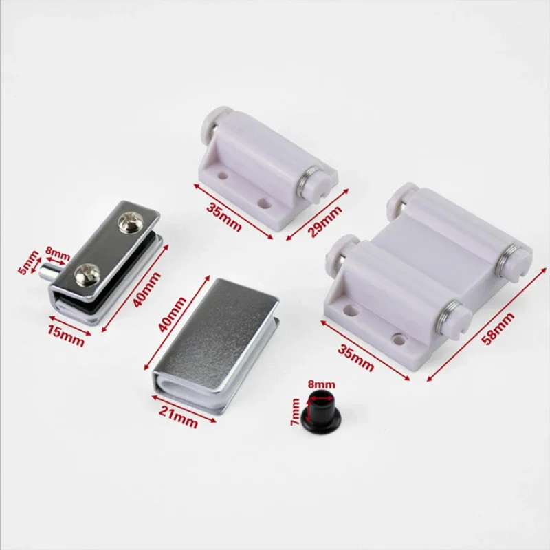 Stainless steel hinges Door hinges Free Opening Up and Down Shaft Hinge Glass Hardware Fittings Hinge Silver Furniture Cabinet Door Single Double Door Glass