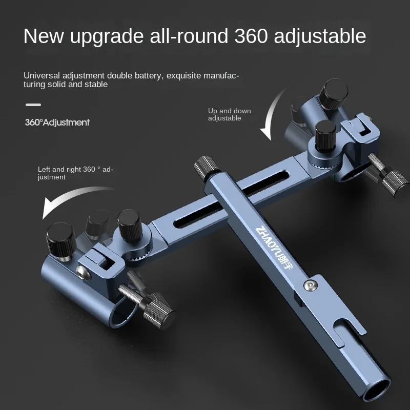 Fishing Rod Support Fishing Box Chair Style Double Turret Support 360 Degrees Universal Double Head Pole Corner Frame