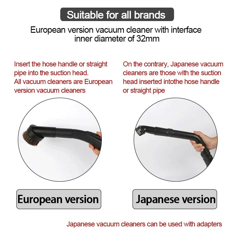 6 Stück/1 Stück Bürstenkopfdüse mit 32/35 mm Adapter Ersatzteile Fugenstaubsammler Staubsauger Ersatzaufsatz – Detail 3