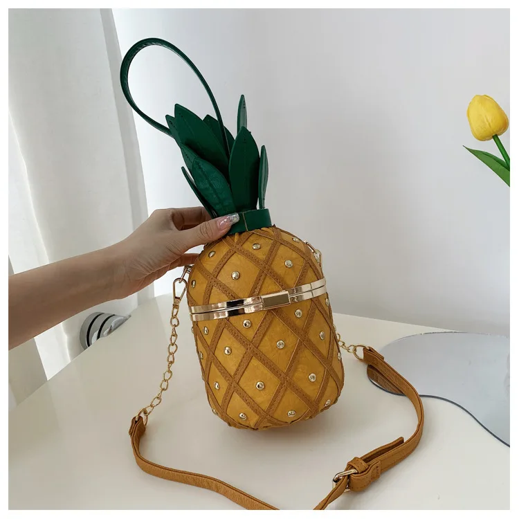 Forma de abacaxi sacos para mulheres bolsa