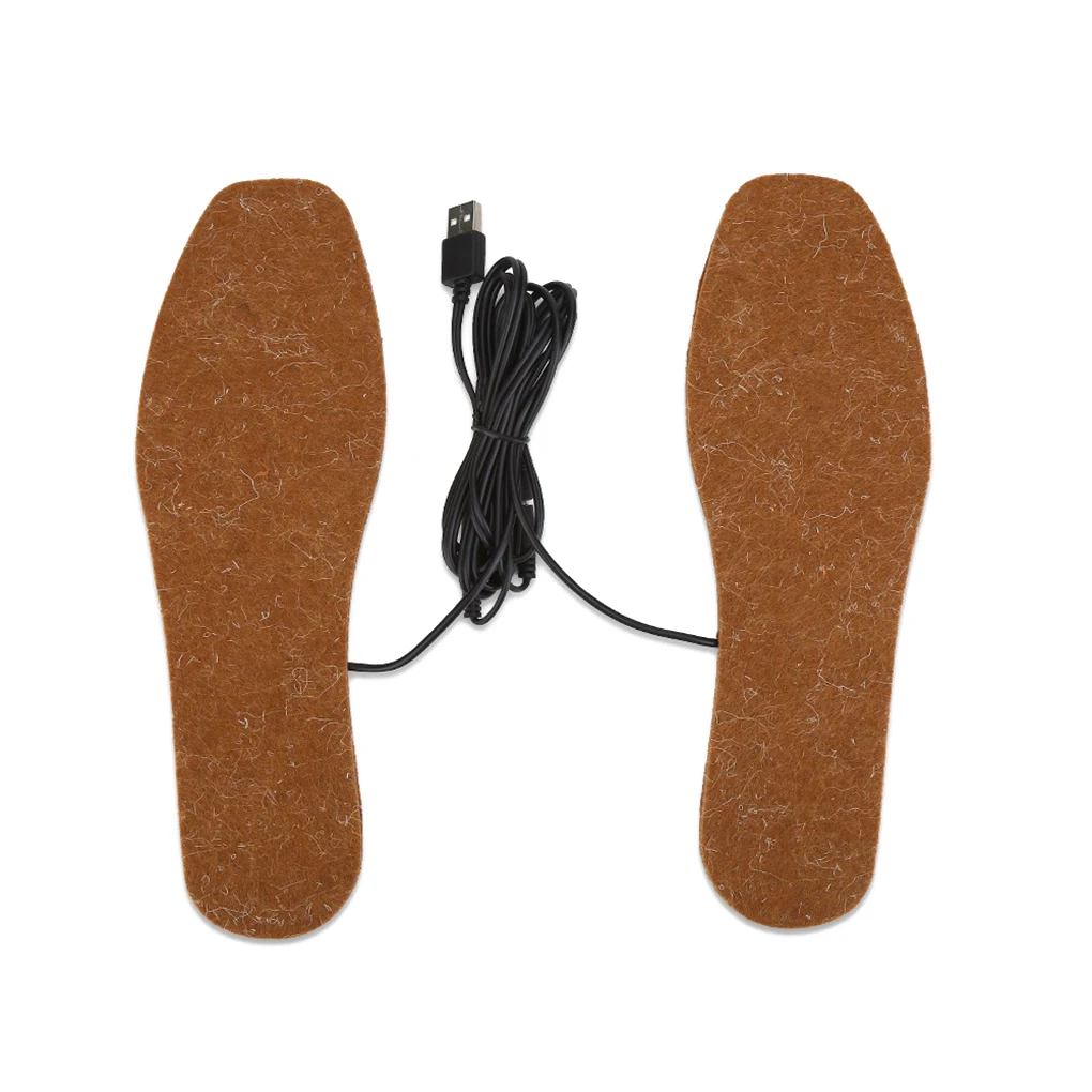 

1 Pair USB Powered Electric Heated Shoes Insoles Foot Warmer Pads Winter Heater Shoe Inserts