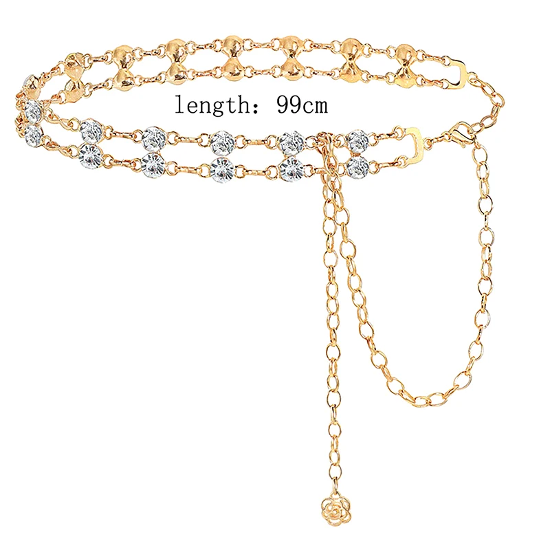Creative Metal Chain Belt Fashion Versatile Alloy Rhinestone Waist Chain Ladies Luxury Double Layers Crystal Diamond Body Chain - Image 6