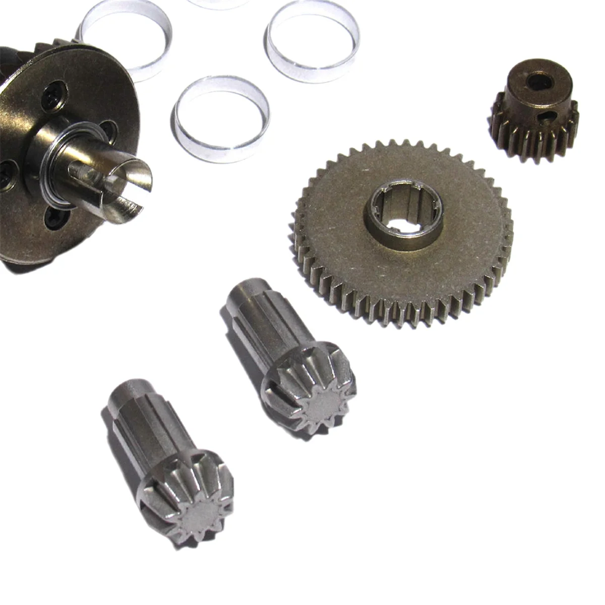 BAAU Metal Differential Upgrade Pinion Gears, Main Gear, Motor Gear, and Screw Set Part for 1:16 16101 16102 16103 RC Car