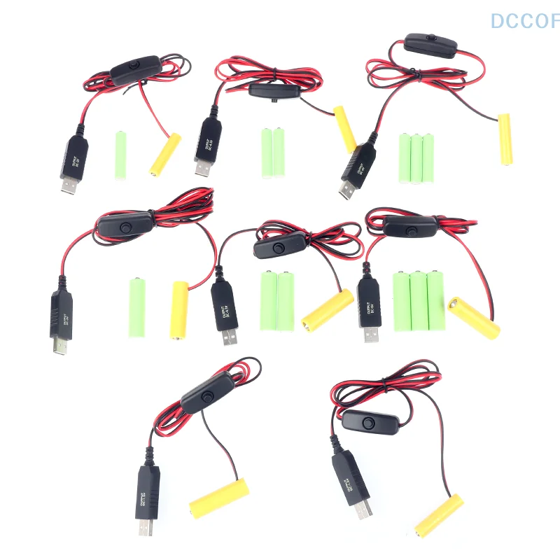 더미 배터리 어댑터 USB 전원 공급 장치 스위치 케이블, 원격 카메라 장난감 LED 스트립용 배터리 교체