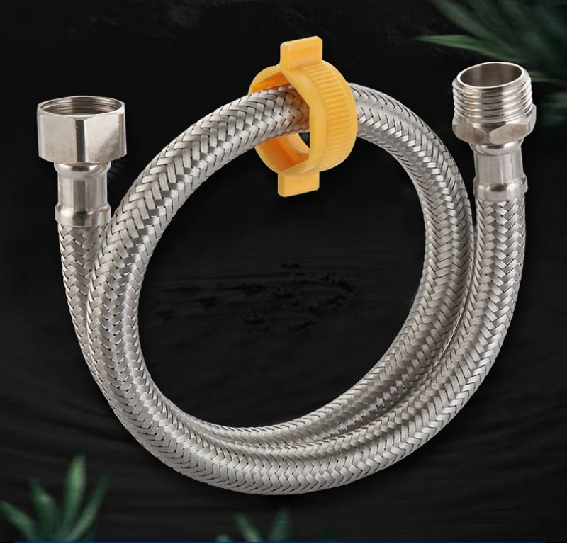 Lot De 2 Tuyaux Flexibles Blindés 1/2" - Longueur 10 Cm - Tressage Acier Inoxydable - Raccord Fileté - Pour Robinet, Vanne D'angle, Chasse D'eau