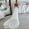 Customized Elegant Deep V Neck Wedding Dress 2025 Lace Appliques Backless A-Line Wedding Gown Sleeveless Tulle Vestido De Noiva 2