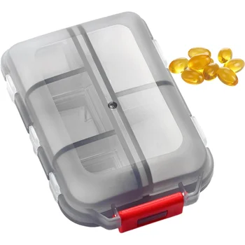 10 Grids Pill Case, Portable Small Weekly Travel Pill Organizer, Portable Pocket Pill Box Pill Container 1