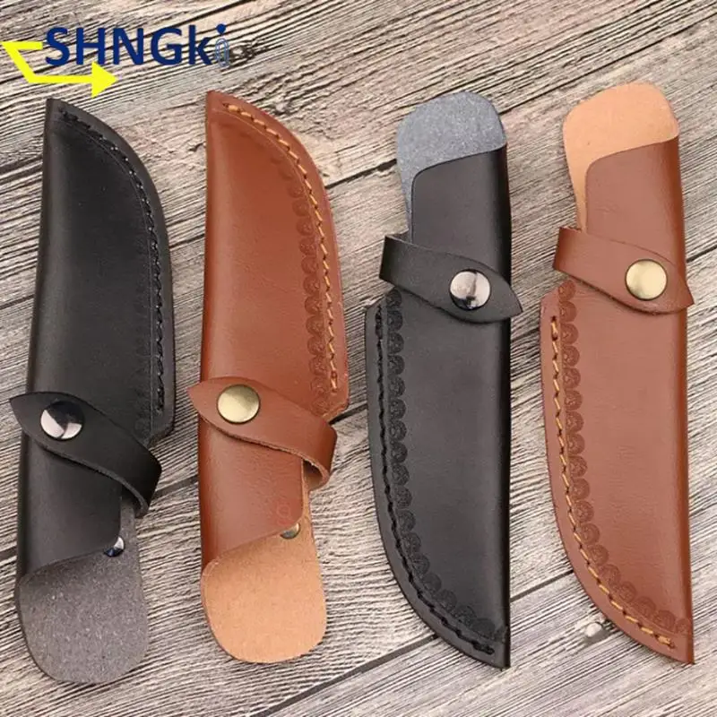 Knife Sheath Leather Sheath With Waist Belt Buckle Pocket Multi