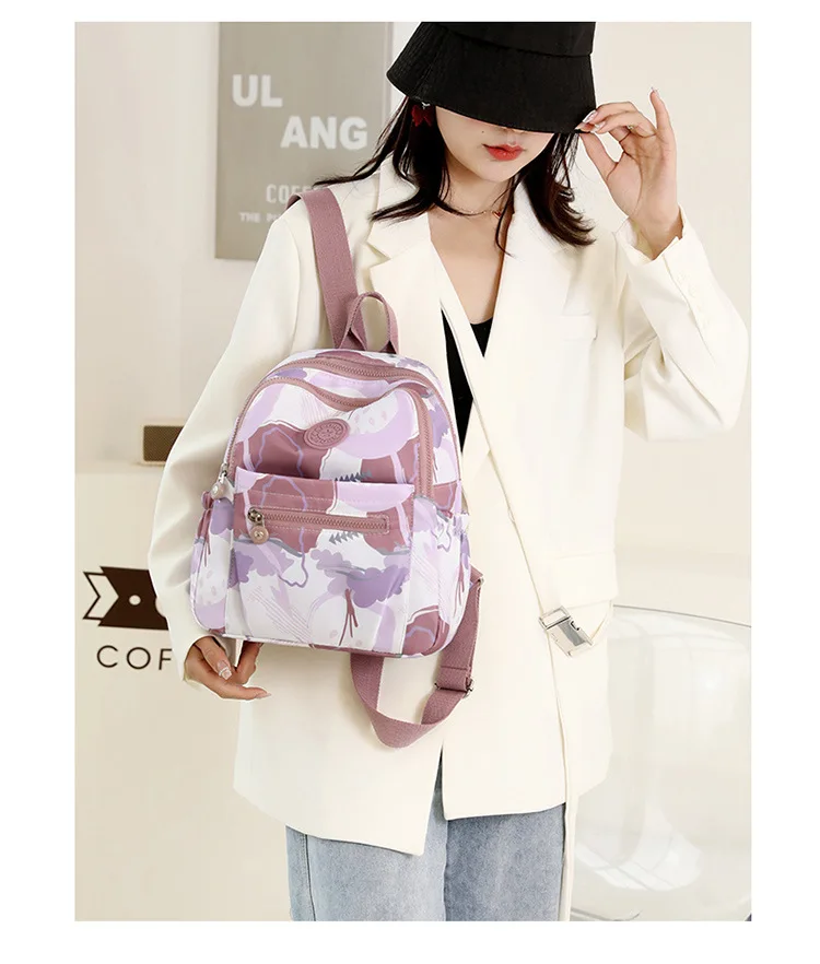 2022 New Nylon Cloth Ladies Backpack Fresh And Sweet Oxford Cloth Rucksack Fashion Casual Backpack Light Travel School Bag