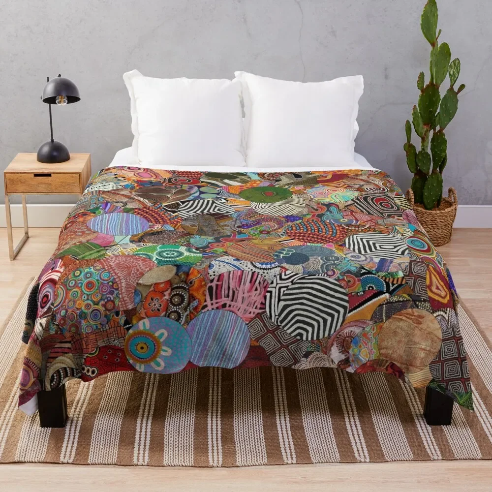

Indigenous Australian Art Throw Blanket Plush Moving Blankets