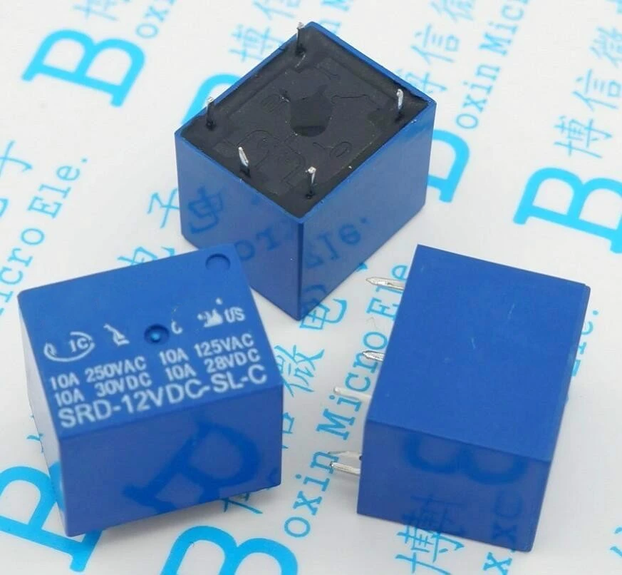 5pcs SRD 12VDC SL C 12VDC 10A 250V AC Power relay PCB Type T73 12V 5