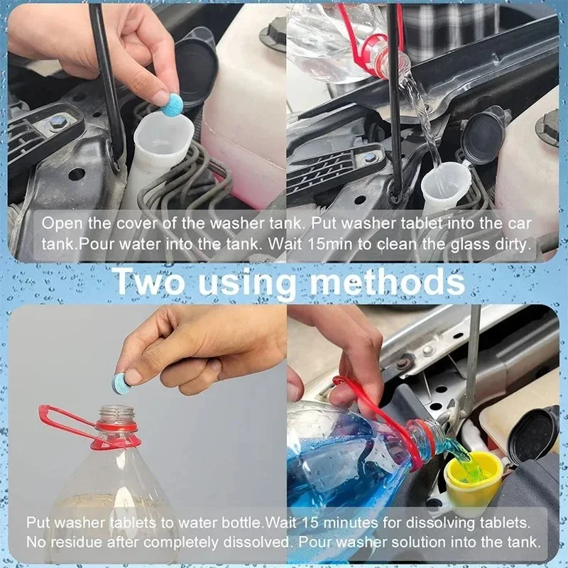 Car Windshield Glass Concentrated Washer Tablets Car Effervescent Washer Fluid Wiper Toilet Cleaning Car Glass Cleaning Tablets 4