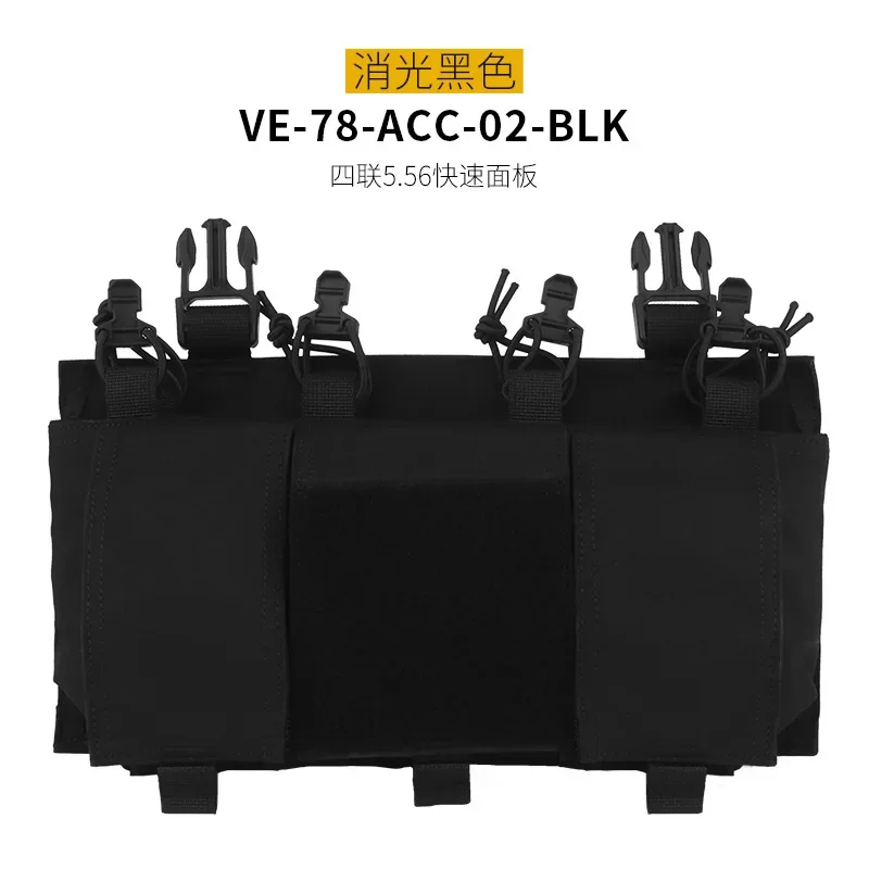 ACEXIER Tactique Quad 5.56 Magazine GP Pochette AR 15 MAG Panneau Avant Placard Rapide Don/DOFF Cordon de Choc Airsoft Gilet de Chasse Accessoires Sac (BCP