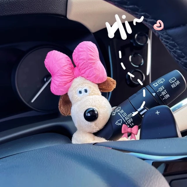 Cute bow dog car wiper doll personalized car interior plush doll ornaments  creative gifts car interior decoration accessories - AliExpress